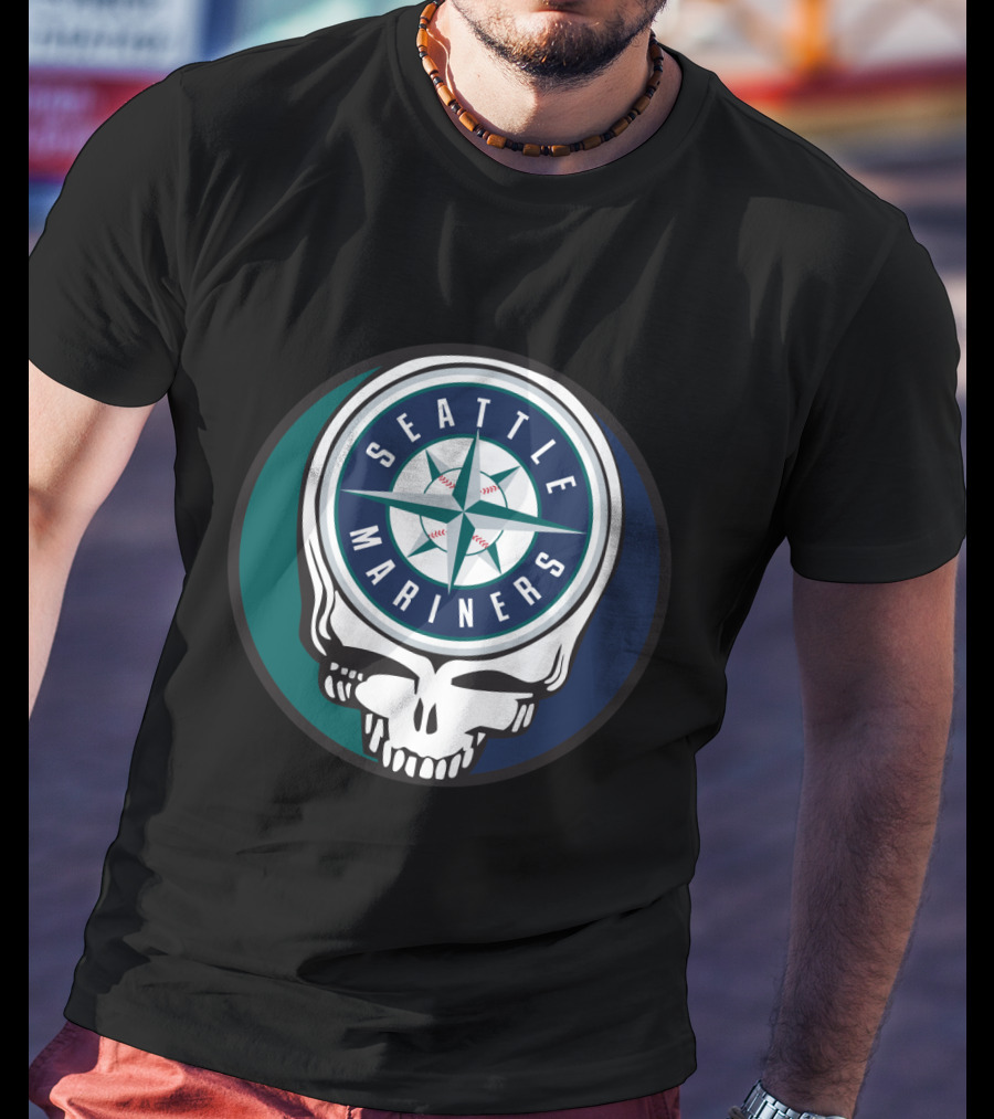 Seattle Mariners Grateful Dead Skull Baseball Mashup T-Shirt