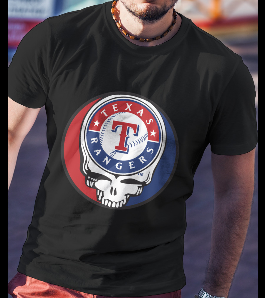 Texas Rangers Baseball Skull Grateful Dead-Inspired T-Shirt