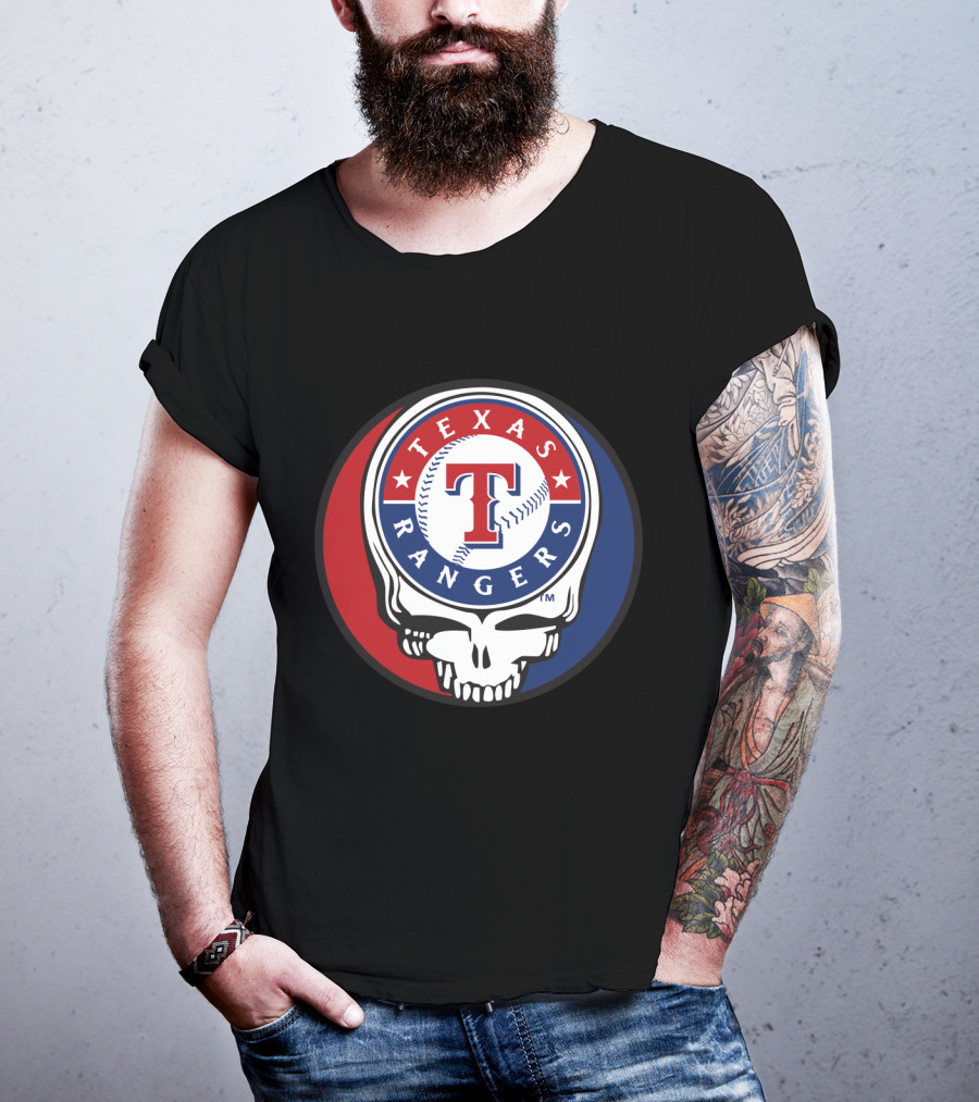 Texas Rangers Baseball Skull Grateful Dead-Inspired T-Shirt