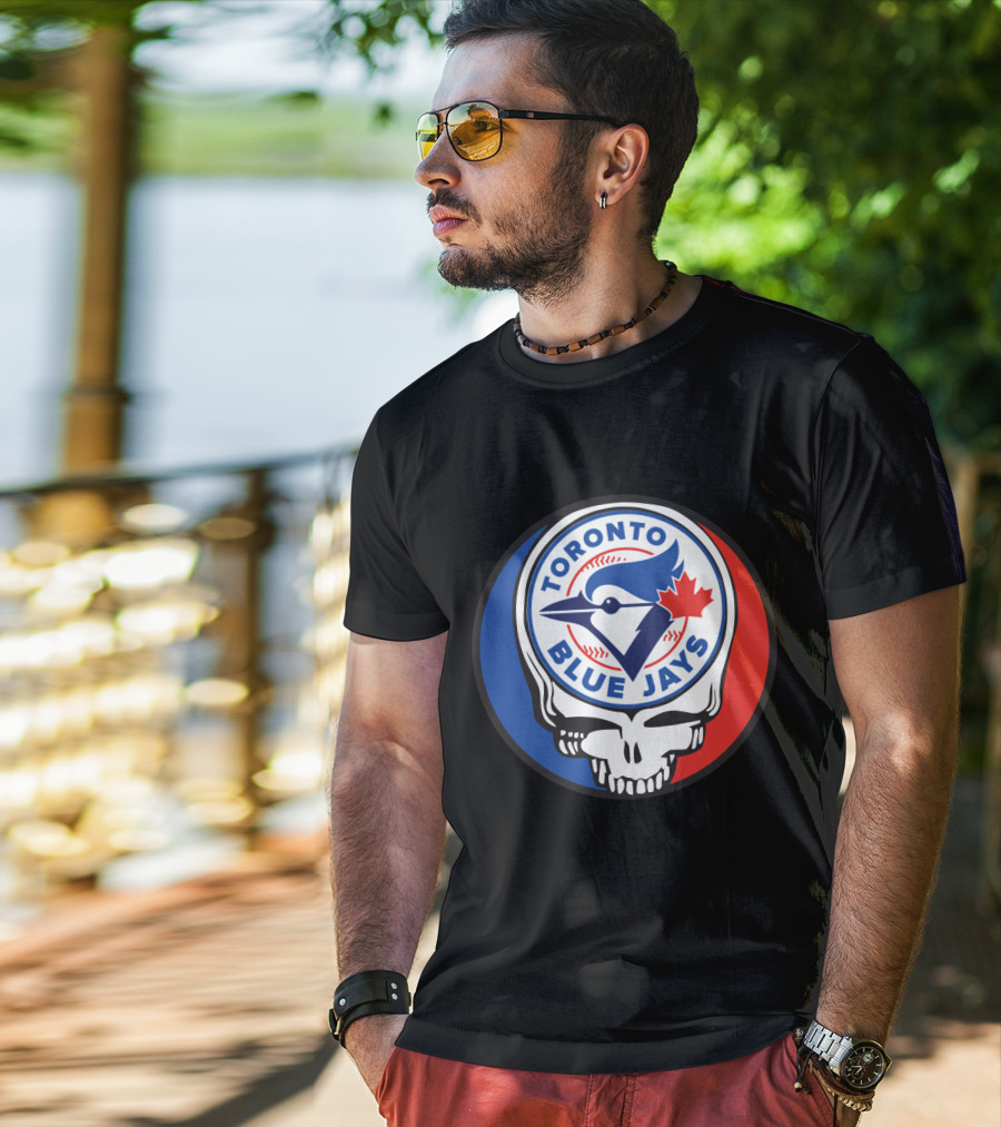 Toronto Blue Jays Grateful Dead Fan Logo Fusion T-Shirt