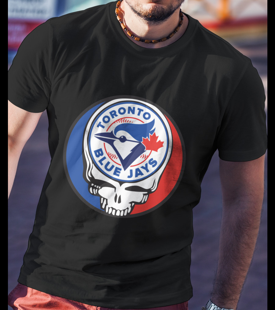 Toronto Blue Jays Grateful Dead Fan Logo Fusion T-Shirt