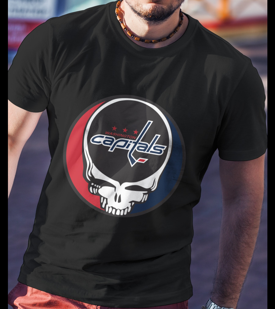 Washington Capitals Steal Your Face Hockey Skull T-Shirt