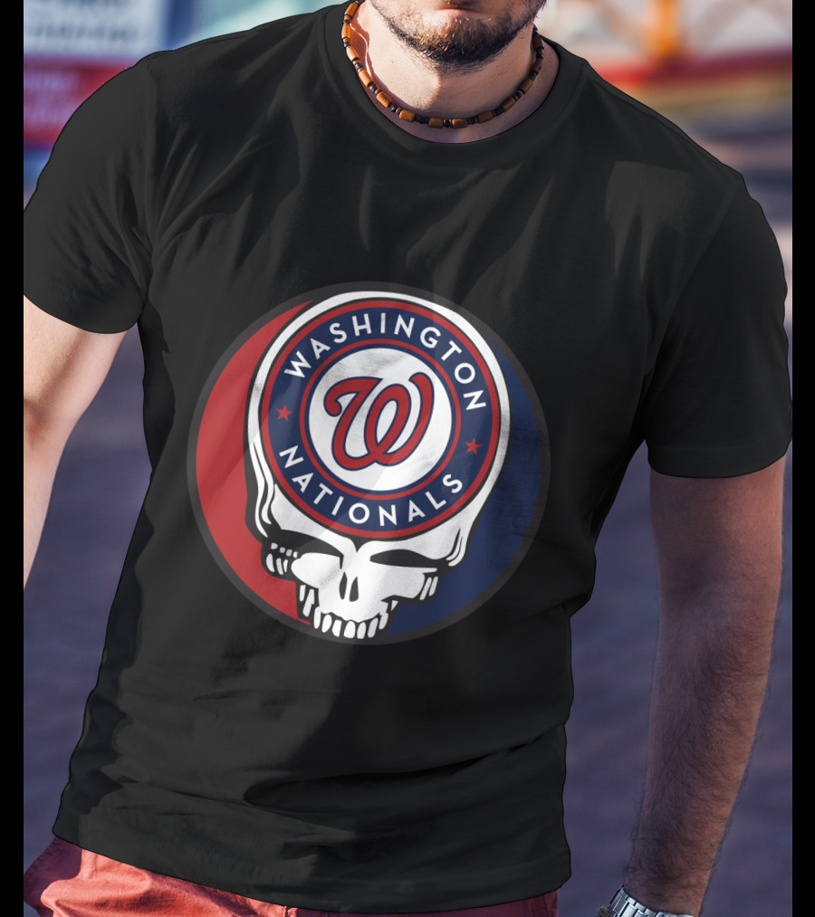 Washington Nationals Grateful Dead Fusion Skull T-Shirt