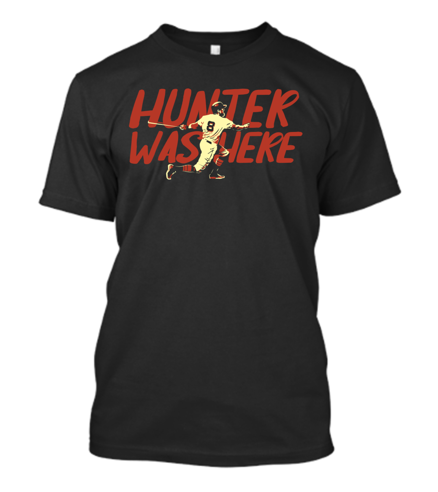 Hunter Was Here Baseball Player Number 8 T-Shirt