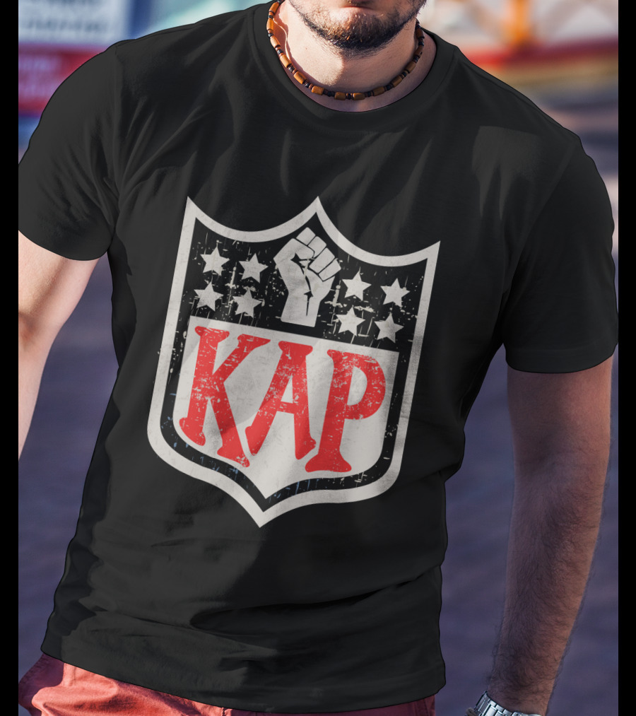 Kap Raised Fist Nfl Style Stars T-Shirt