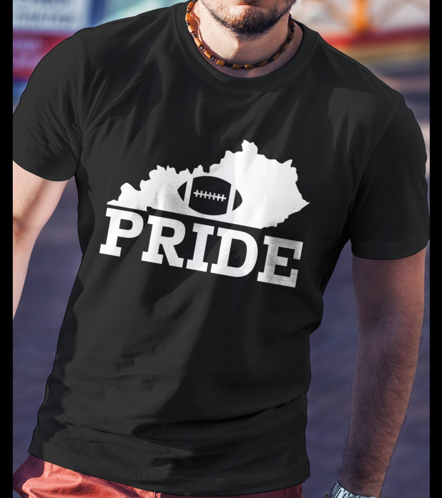 Kentucky State Outline Football Pride T-Shirt