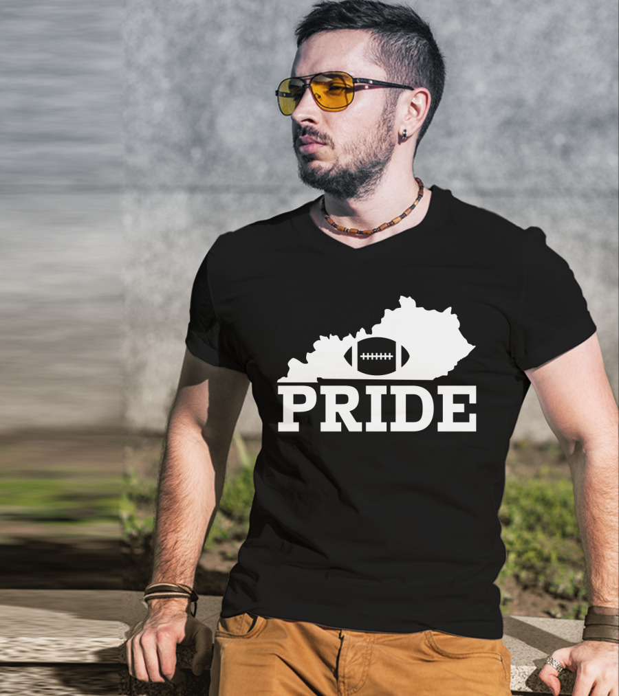 Kentucky State Outline Football Pride T-Shirt