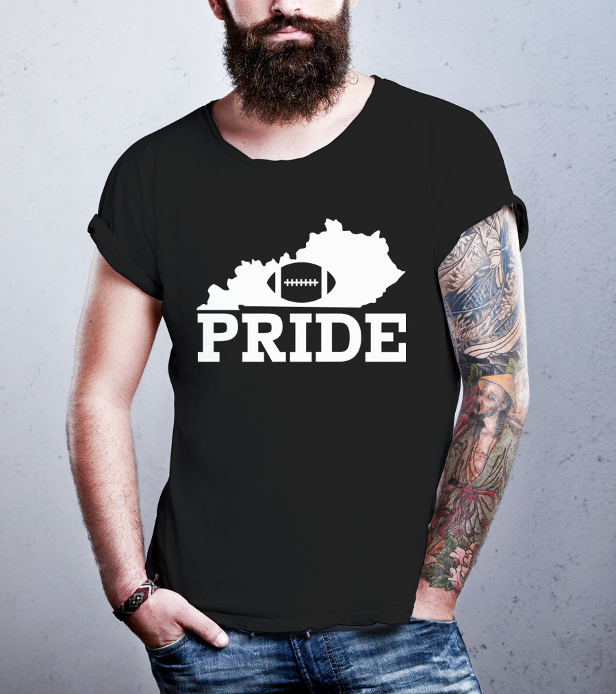 Kentucky State Outline Football Pride T-Shirt