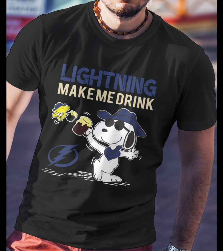Snoopy Lightning Make Me Drink Tampa Bay Fans T-Shirt