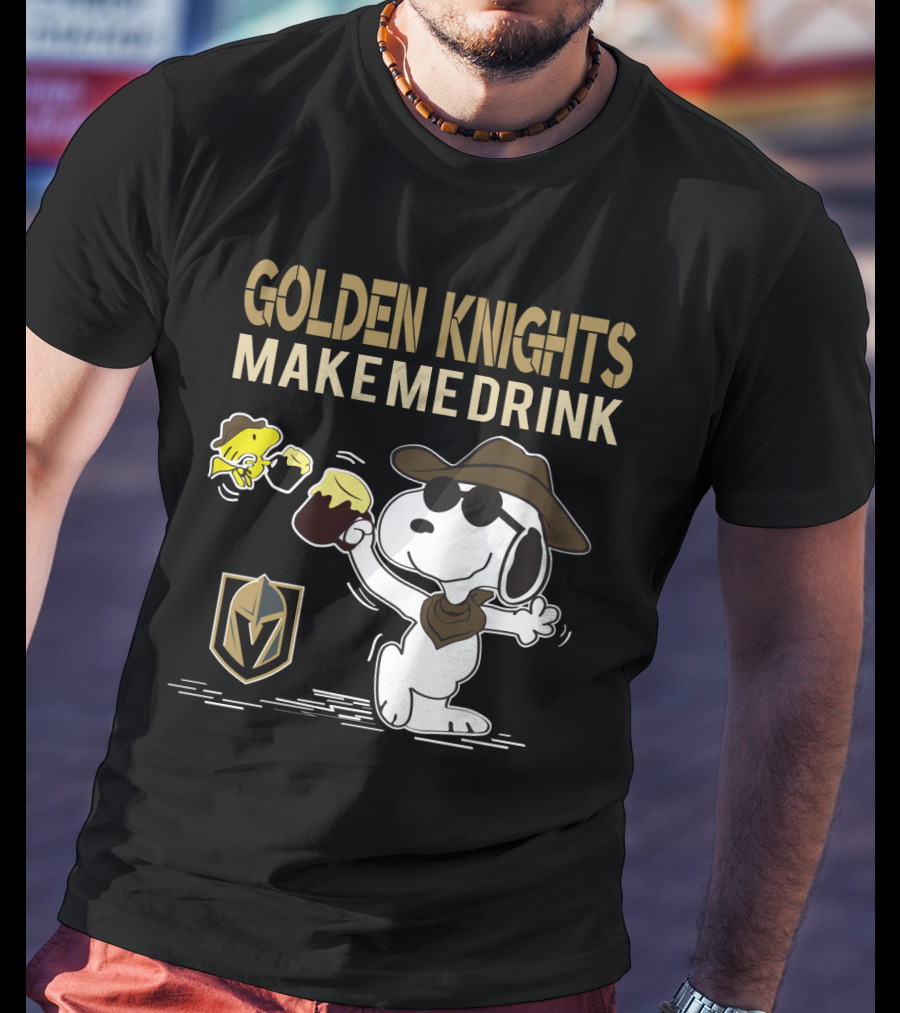 Snoopy Golden Knights Make Me Drink Vegas Fans Peanuts Beer Mug Fashion T-Shirt
