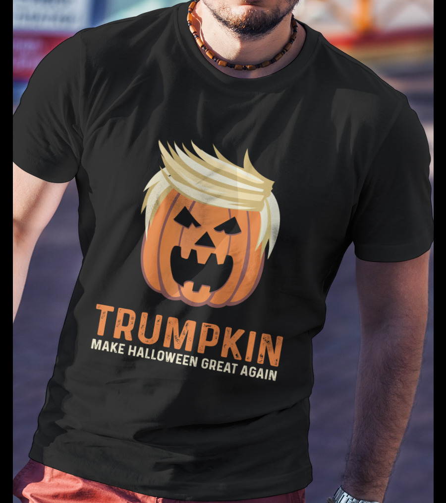 Trumpkin Make Halloween Great Again Pumpkin With Hair And Face T-Shirt