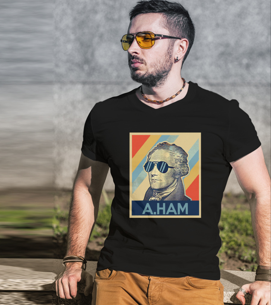 Alexander Hamilton A Ham Pop Art Sunglasses T-Shirt