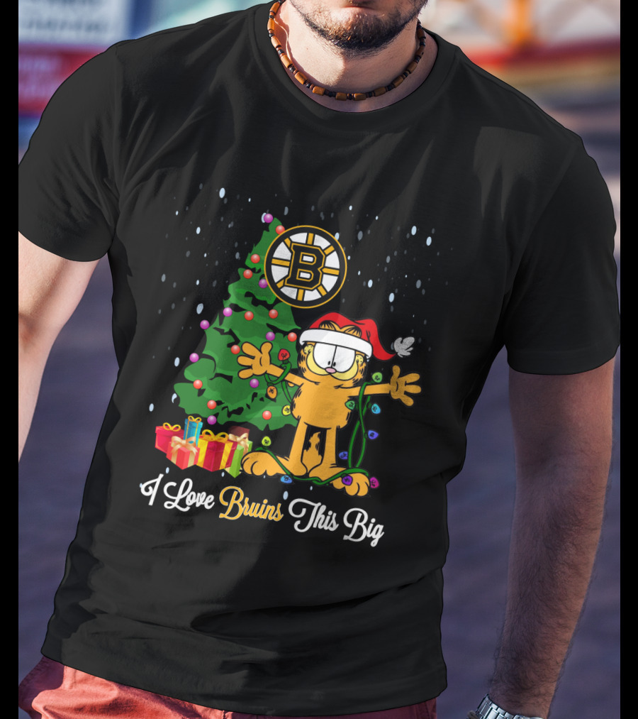 Boston Bruins Christmas Garfield I Love Bruins This Big T-Shirt