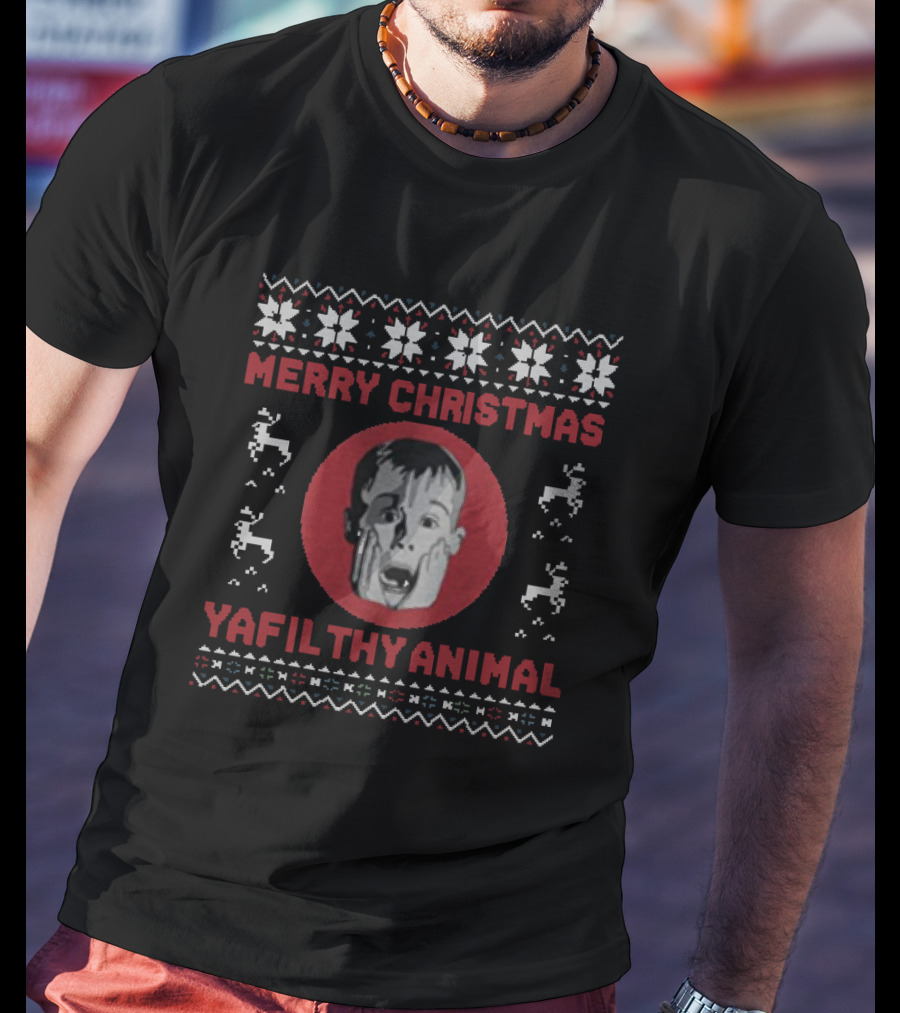 Merry Christmas Ya Filthy Animal Home Alone Knit T-Shirt