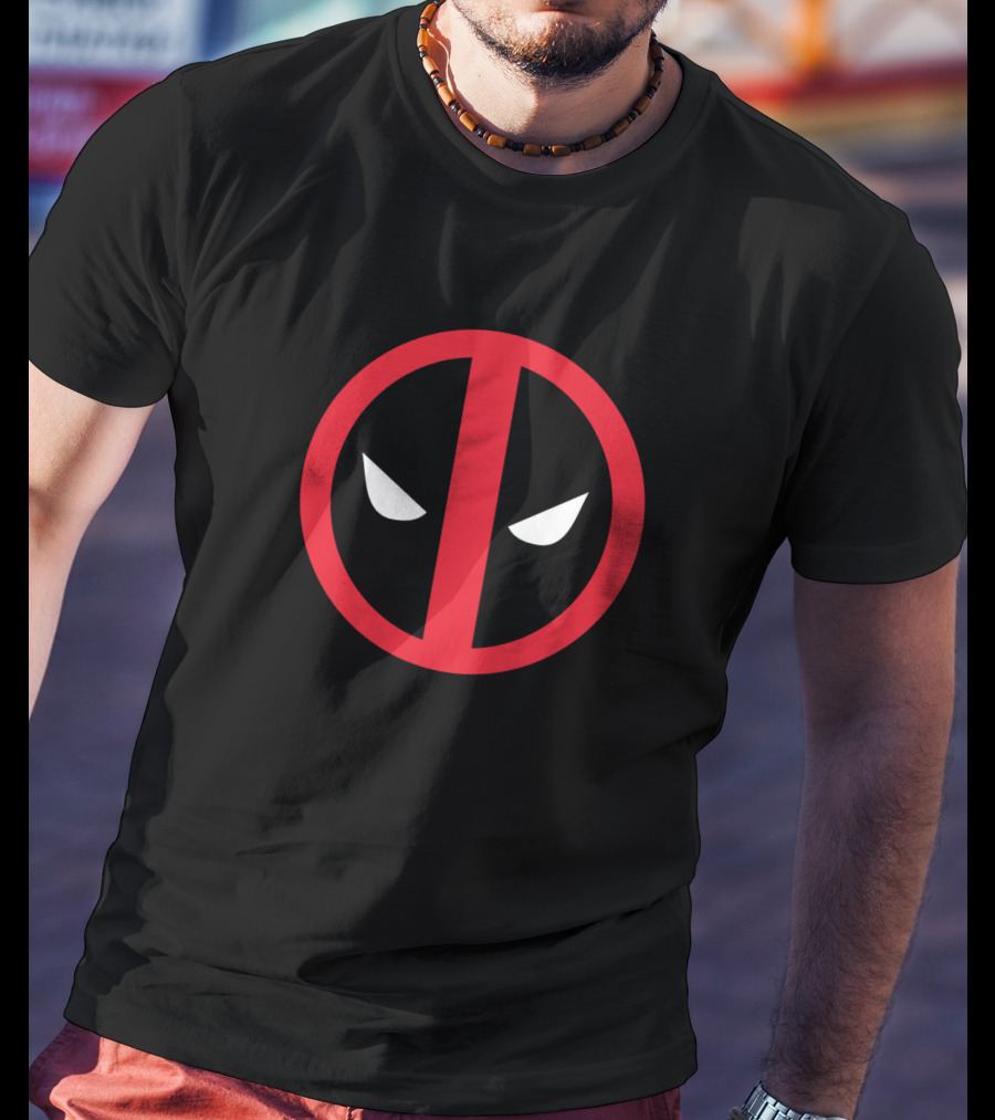 Deadpool Face Mask Red Circle T-Shirt