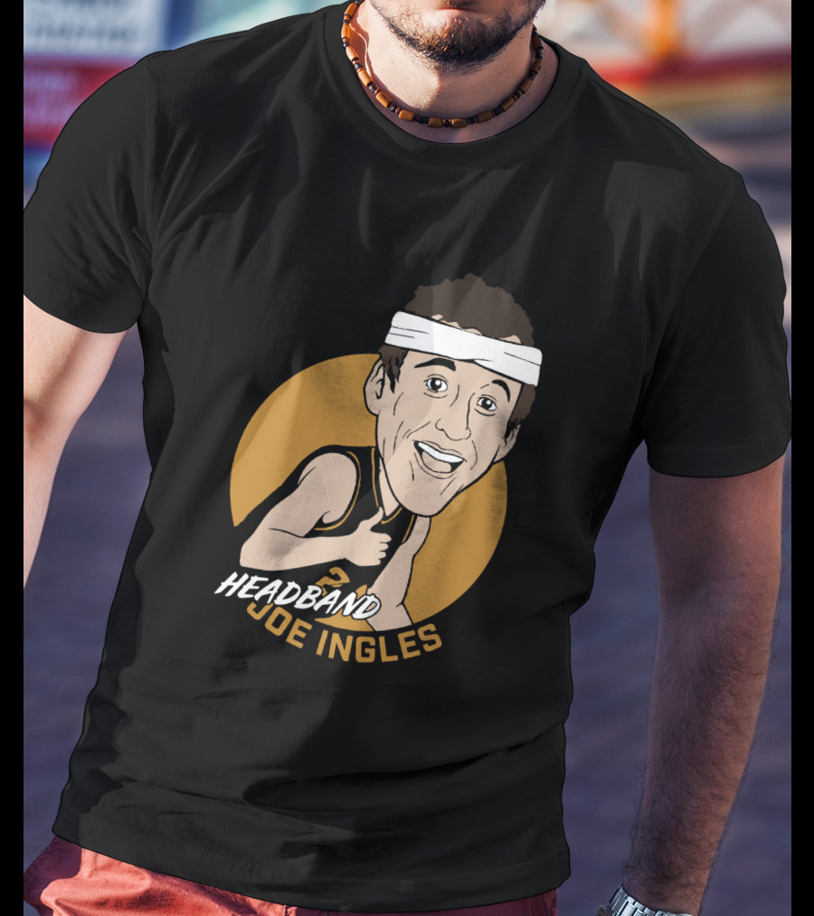Headband Joe Ingles Cartoon Character With Headband And Thumbs Up Basketball Reference T-Shirt