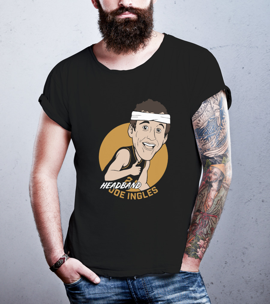 Headband Joe Ingles Cartoon Character With Headband And Thumbs Up Basketball Reference T-Shirt