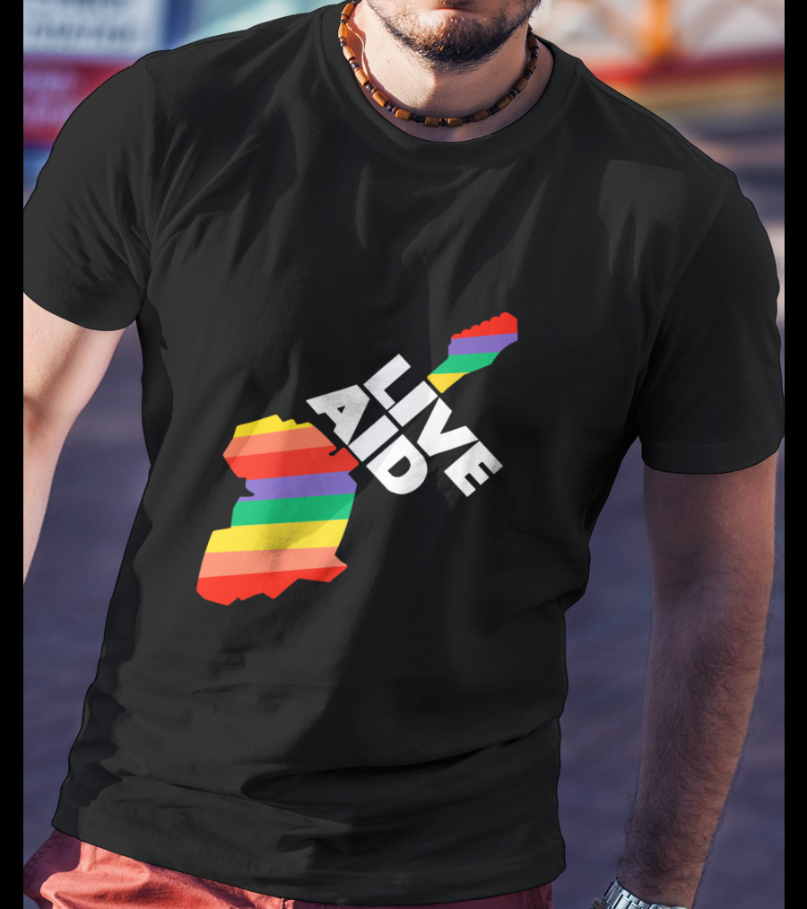 Live Aid 1985 Rainbow Africa Symbol T-Shirt