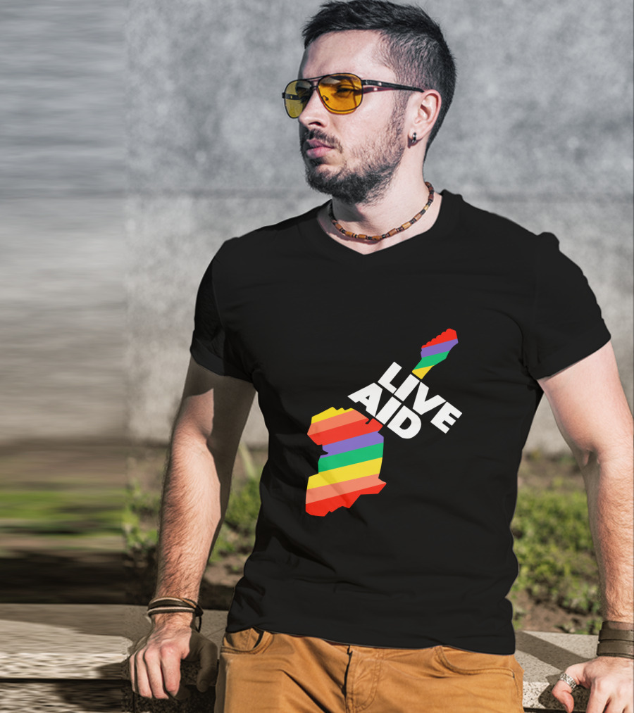Live Aid 1985 Rainbow Africa Symbol T-Shirt