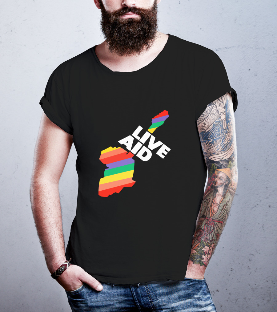 Live Aid 1985 Rainbow Africa Symbol T-Shirt