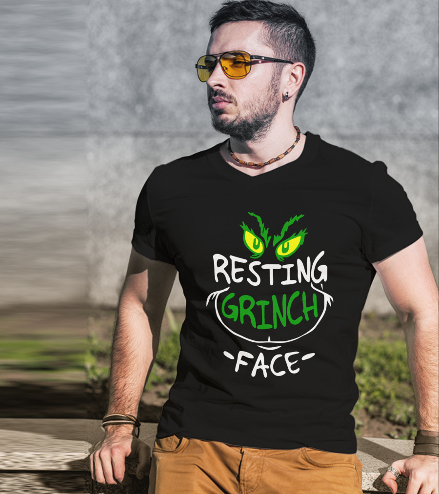 Resting Grinch Face Christmas Grinch Eyes And Smile T-Shirt