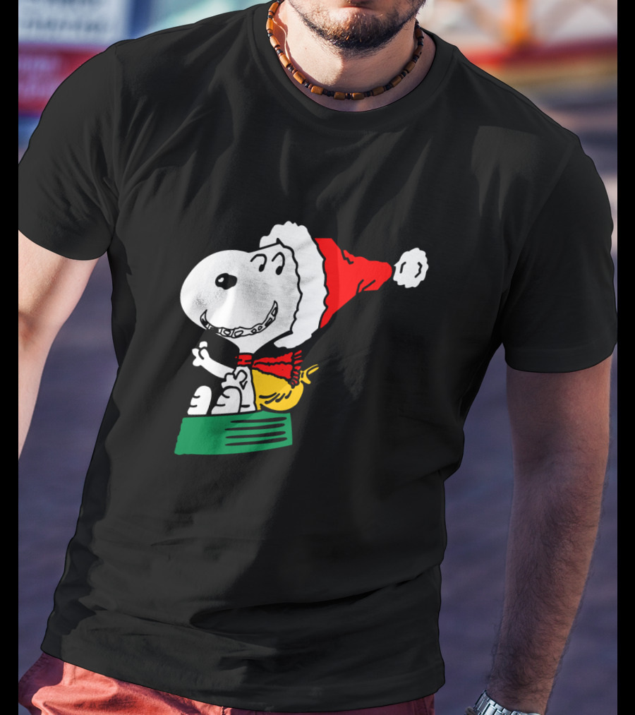 Snoopy Santa Sleigh Holiday Fun T-Shirt