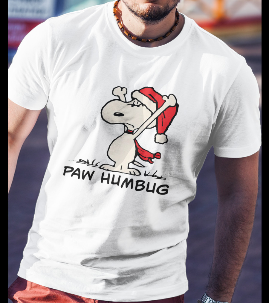 Snoopy Paw Humbug Christmas Santa Hat T-Shirt