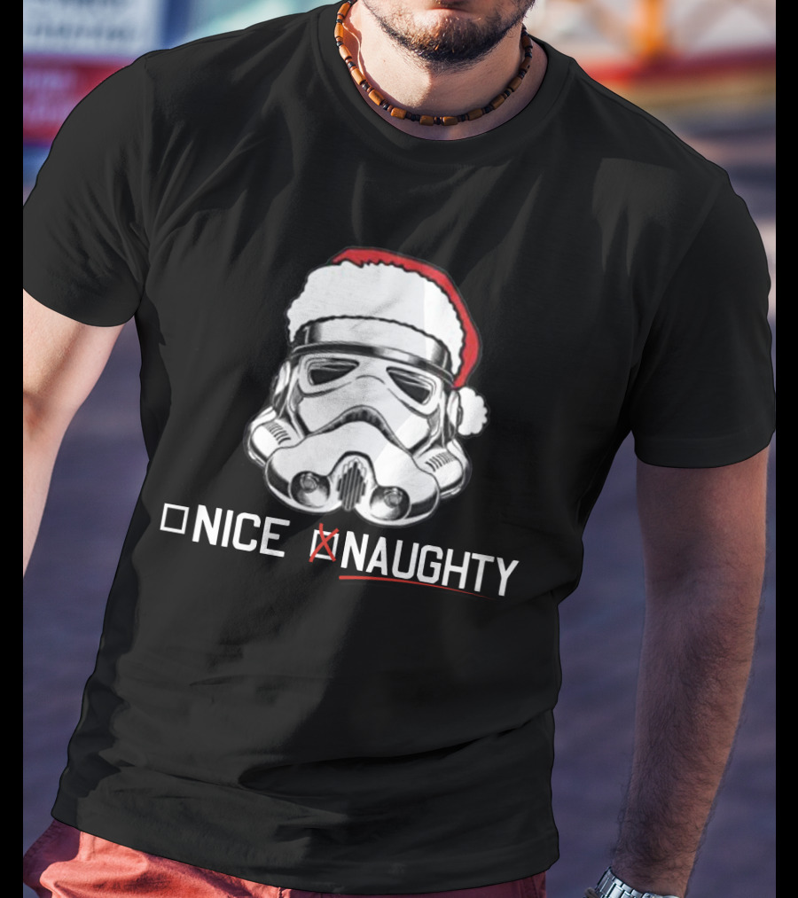 Star Wars Stormtrooper Santa Hat Naughty List Christmas Holiday Humor T-Shirt
