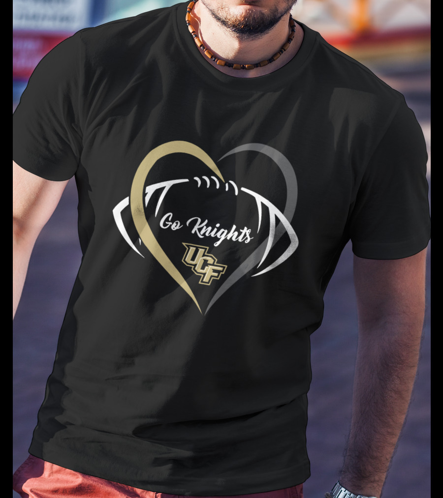 Go Knights Ucf Heart Football T-Shirt