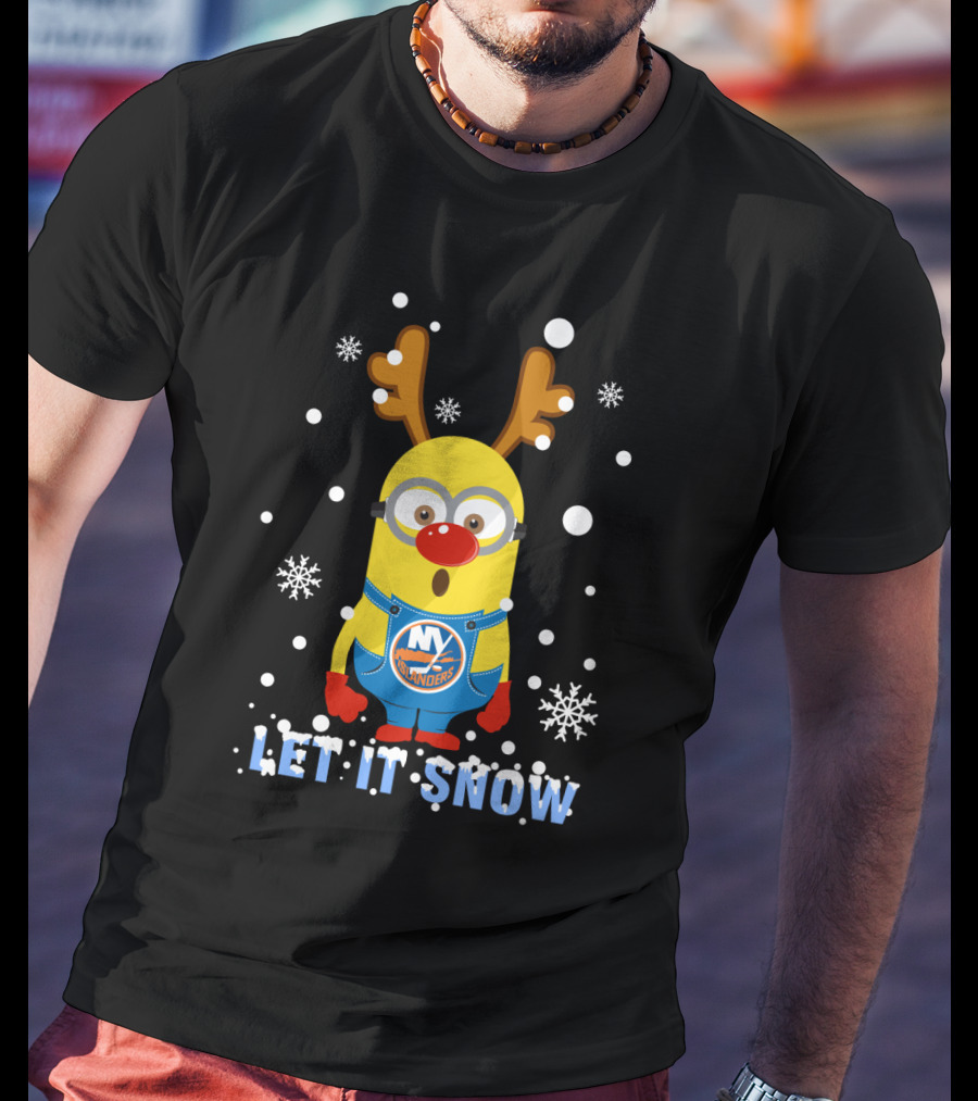 Let It Snow New York Islanders Minion Christmas T-Shirt