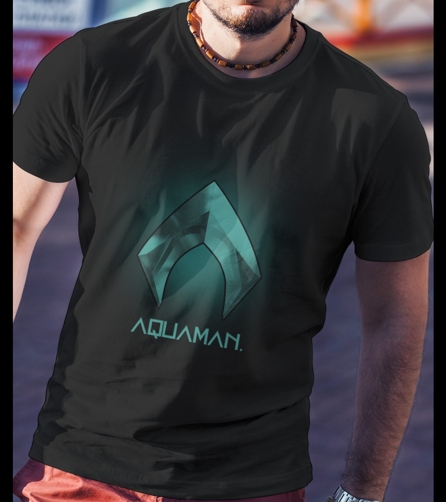 Aquaman Symbol Teal Gradient T-Shirt
