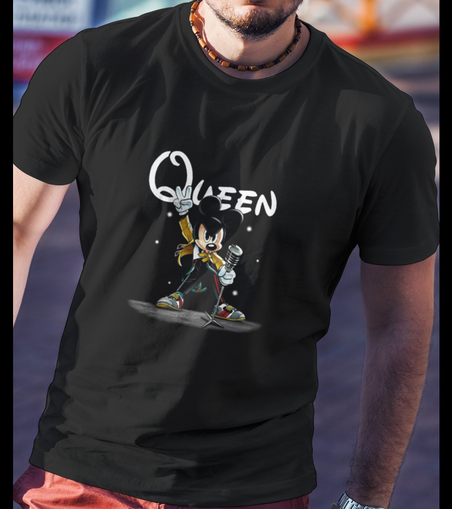 Disney Mickey Queen Tribute With Iconic Microphone Pose T-Shirt