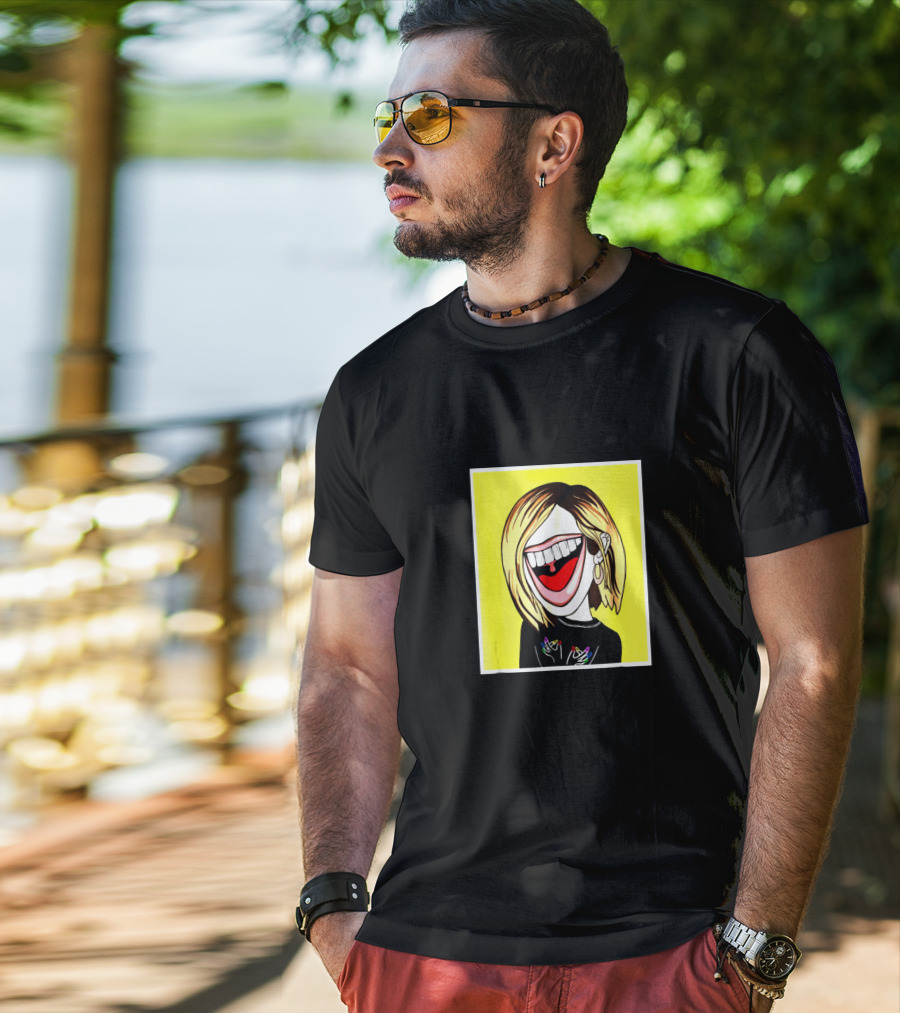 Gabbie Hanna Monster Meme Cartoon Style Yellow Background T-Shirt