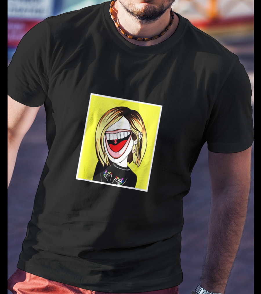 Gabbie Hanna Monster Meme Cartoon Style Yellow Background T-Shirt