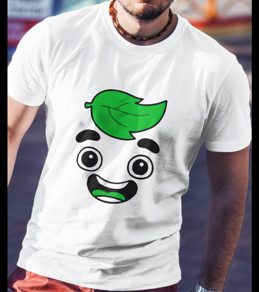 Guava Juice Leaf Head Character Face T-Shirt