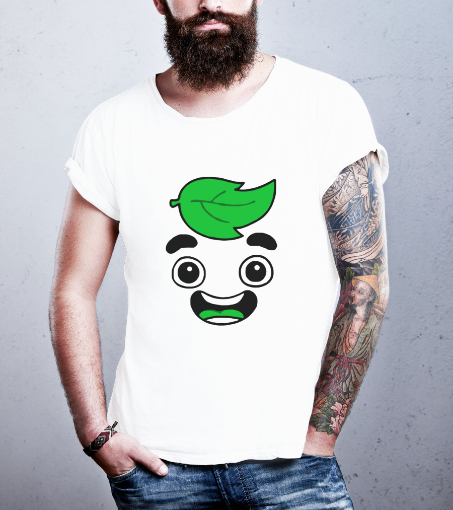 Guava Juice Leaf Head Character Face T-Shirt