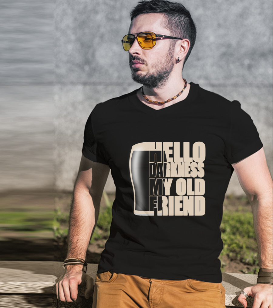 Hello Darkness My Old Friend Beer Glass T-Shirt