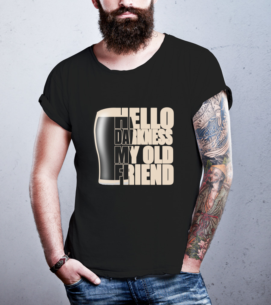 Hello Darkness My Old Friend Beer Glass T-Shirt
