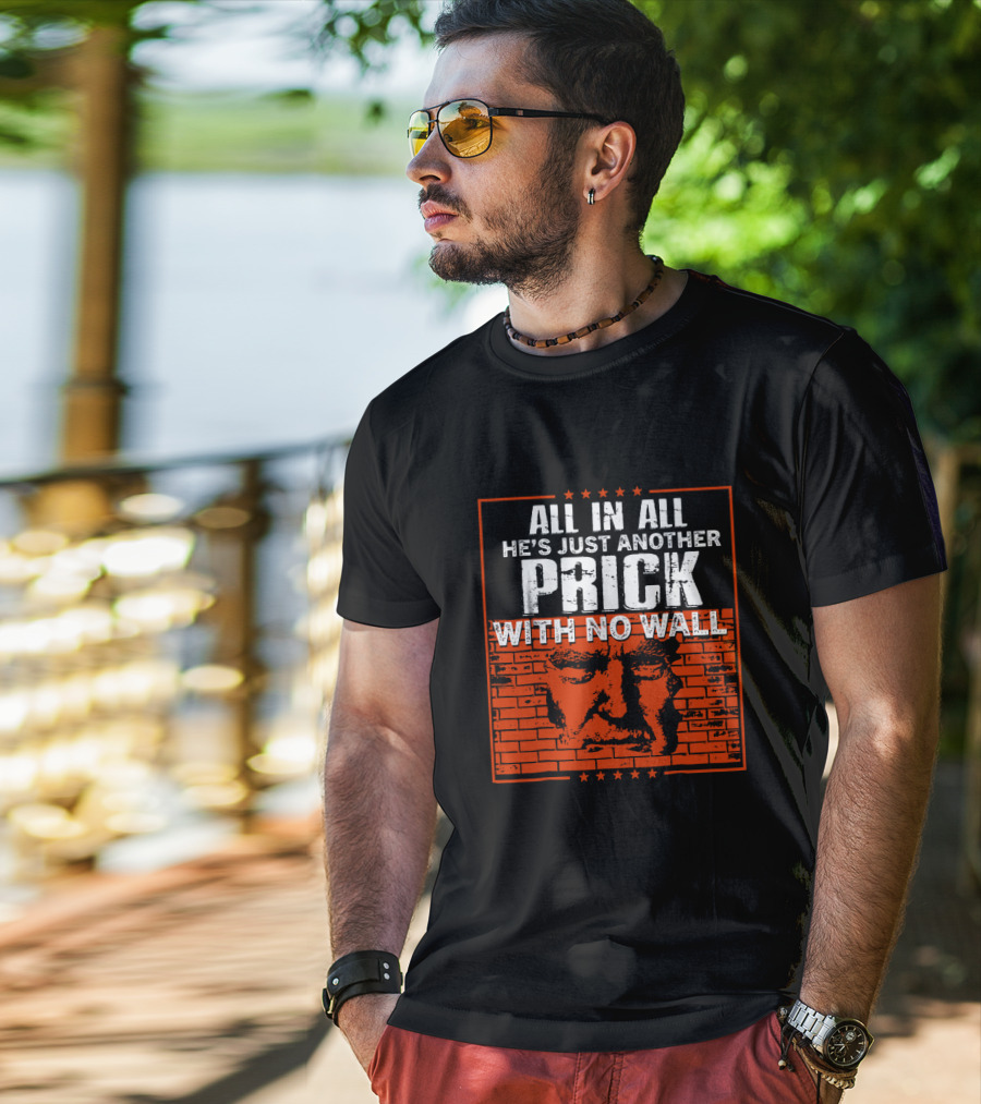 All In All He's Just Another Prick With No Wall With Brick Background T-Shirt