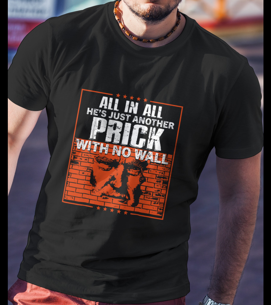 All In All He's Just Another Prick With No Wall With Brick Background T-Shirt