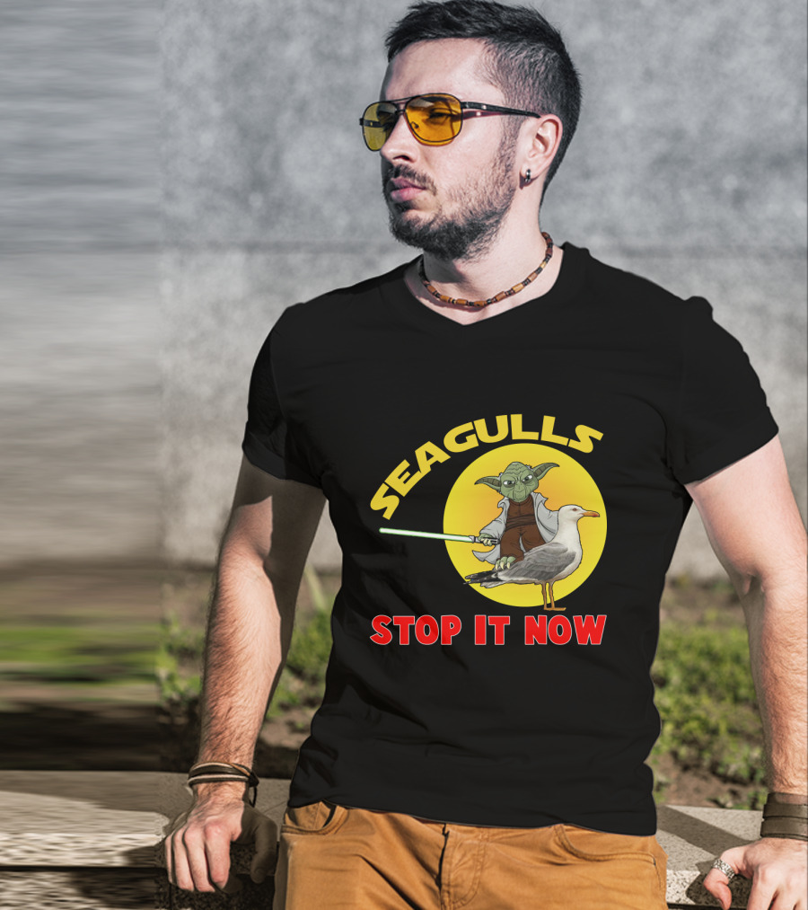 Seagulls Stop It Now Yoda Star Wars T-Shirt