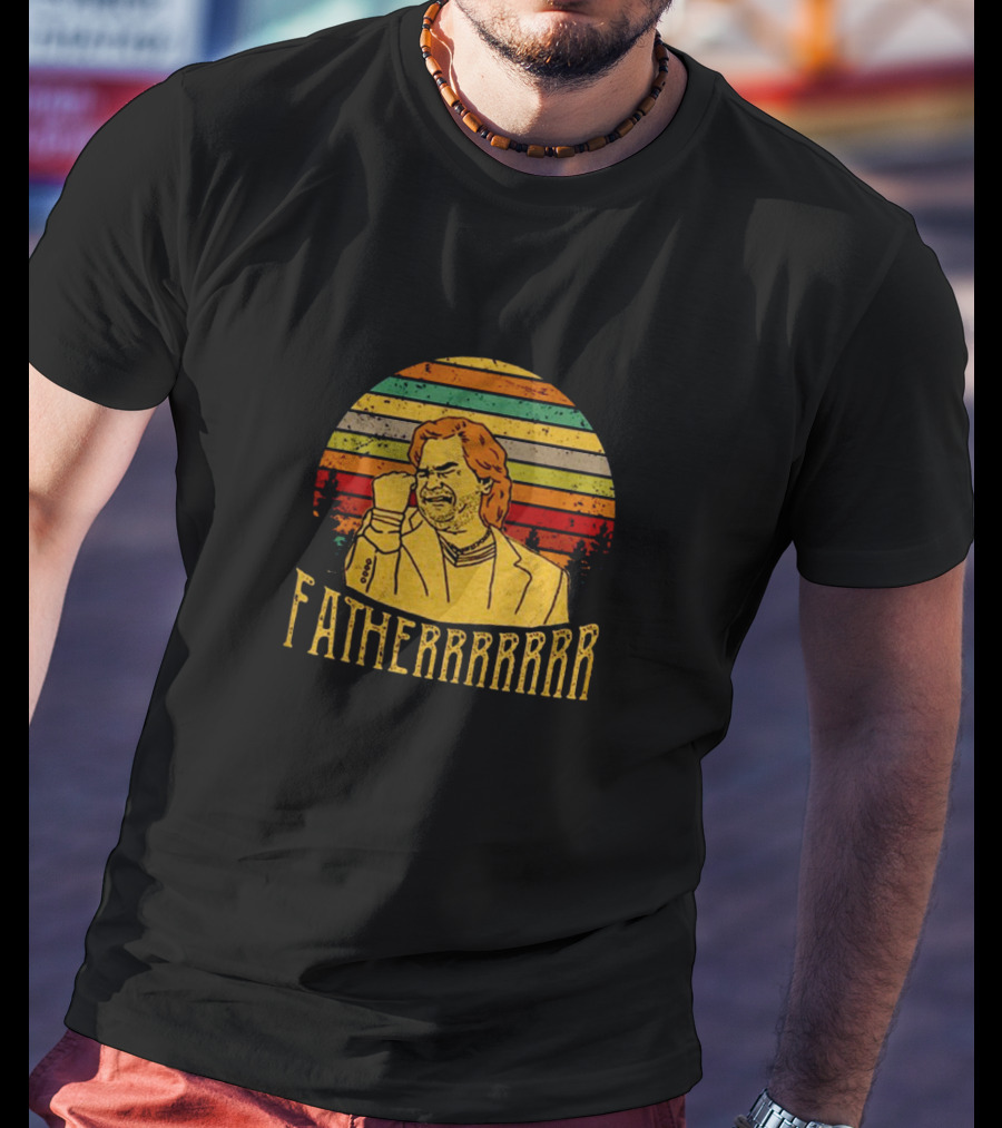The IT Crowd Douglas Reynholm Fatherrrr Vintage Sunset Stripes T-Shirt