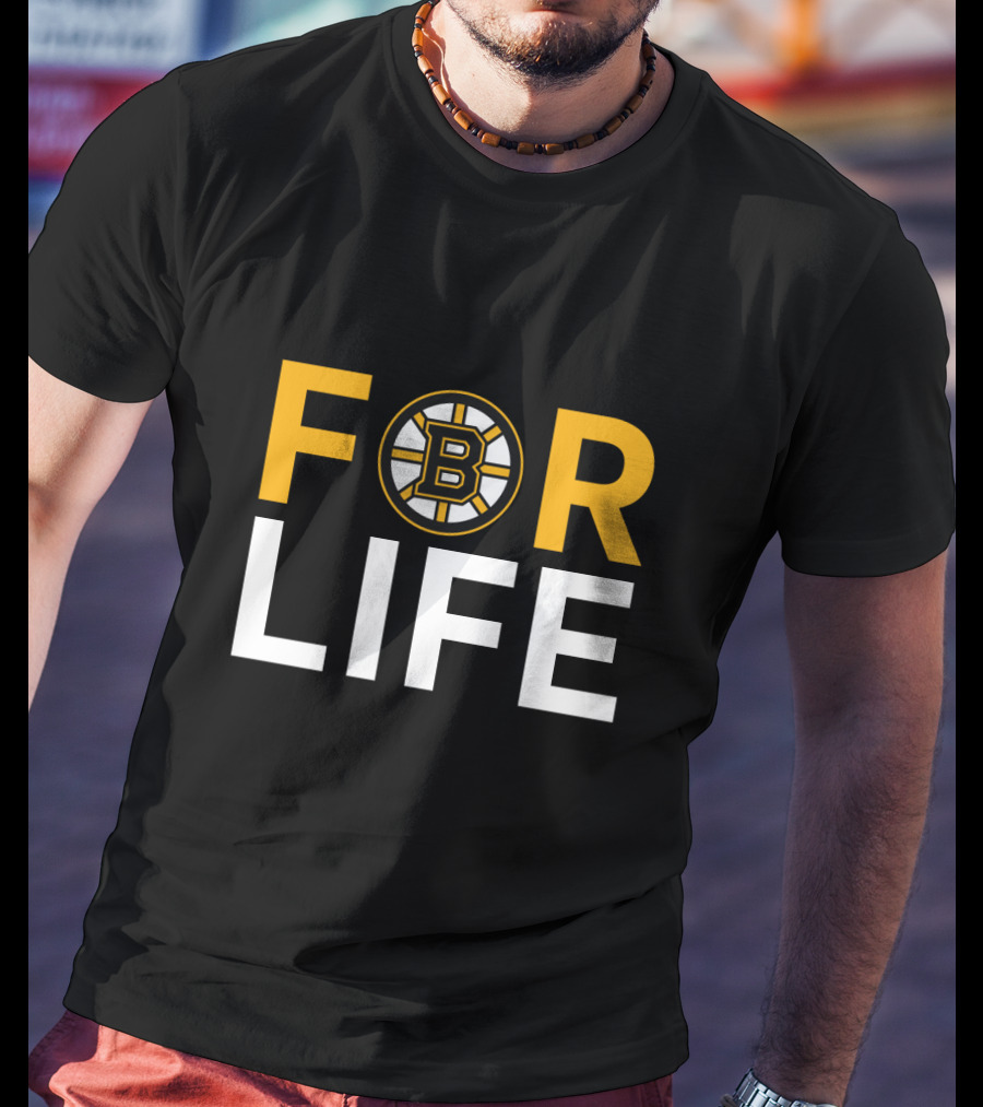 Boston Bruins 'For Life' Fan Loyalty Emblem T-Shirt