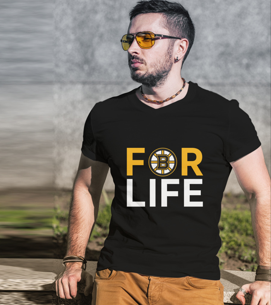 Boston Bruins 'For Life' Fan Loyalty Emblem T-Shirt