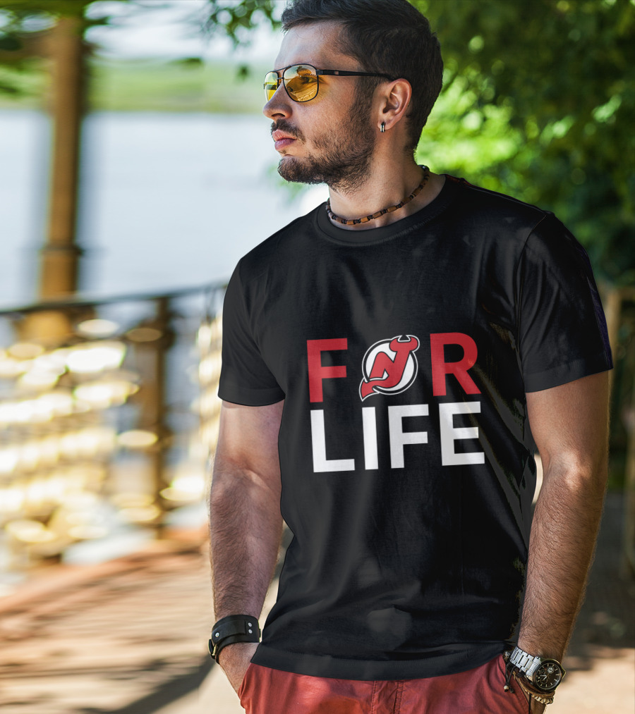 For Life New Jersey Devils Fans Logo Enthusiasts T-Shirt