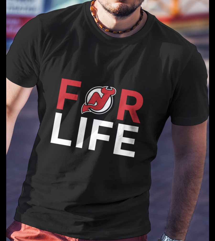 For Life New Jersey Devils Fans Logo Enthusiasts T-Shirt