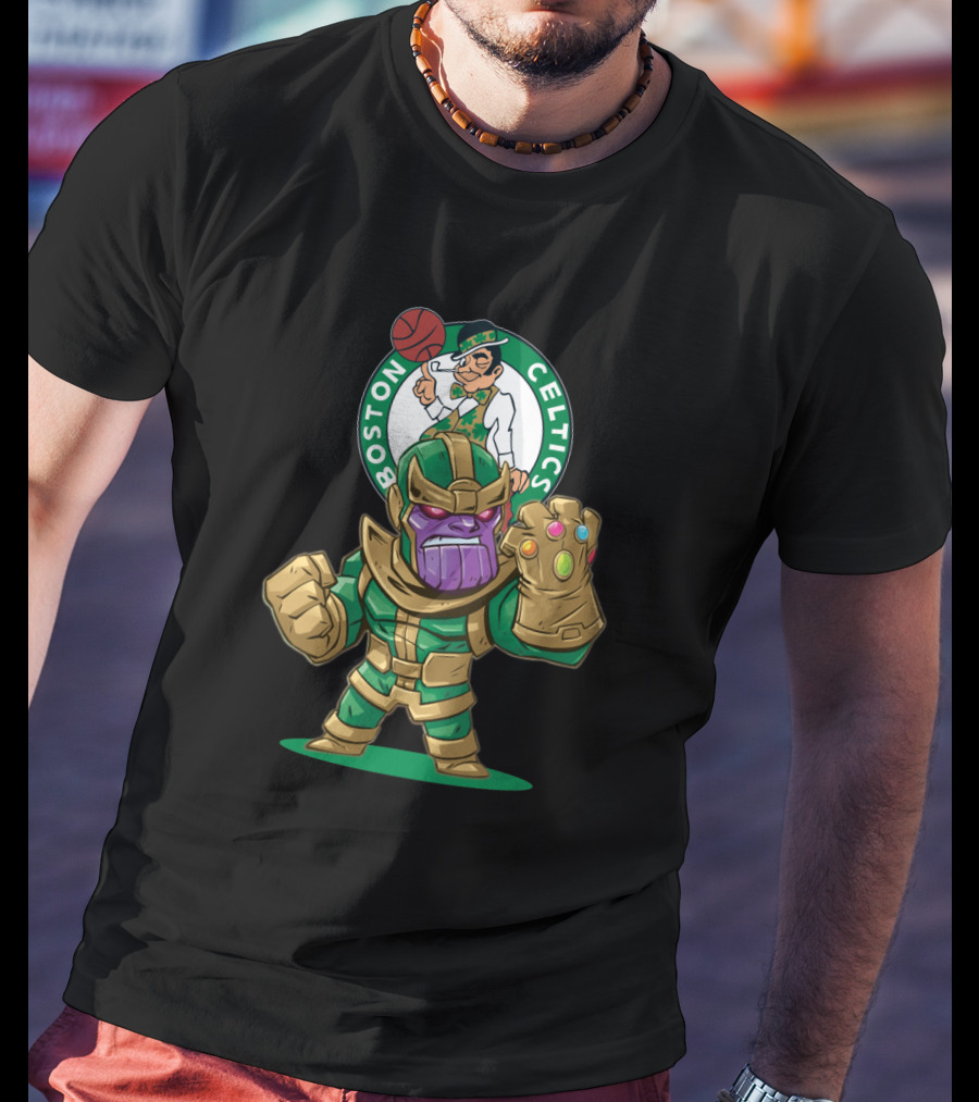 Boston Celtics Fans Infinity Gauntlet Mashup T-Shirt