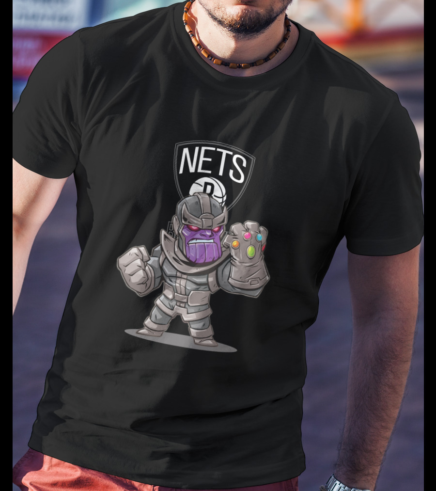 Thanos Nets Brooklyn Fans Infinity Gauntlet T-Shirt