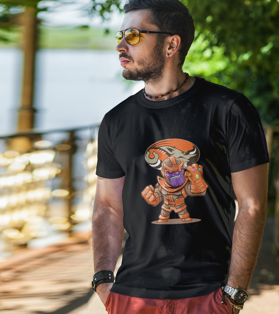 Thanos Meets Cleveland Browns Fans Infinity Gauntlet Victory T-Shirt
