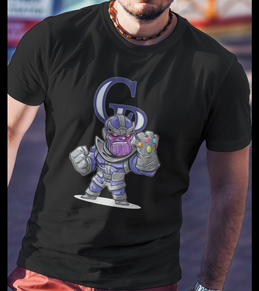 Thanos Colorado Rockies Crossover With Infinity Gauntlet And Rockies T-Shirt